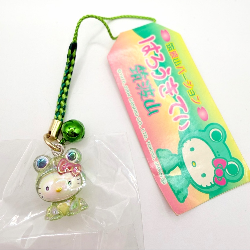Hello Kitty Frog Strap Charm Sanrio Japan Exclusive Gotochi Netsuke Keychain